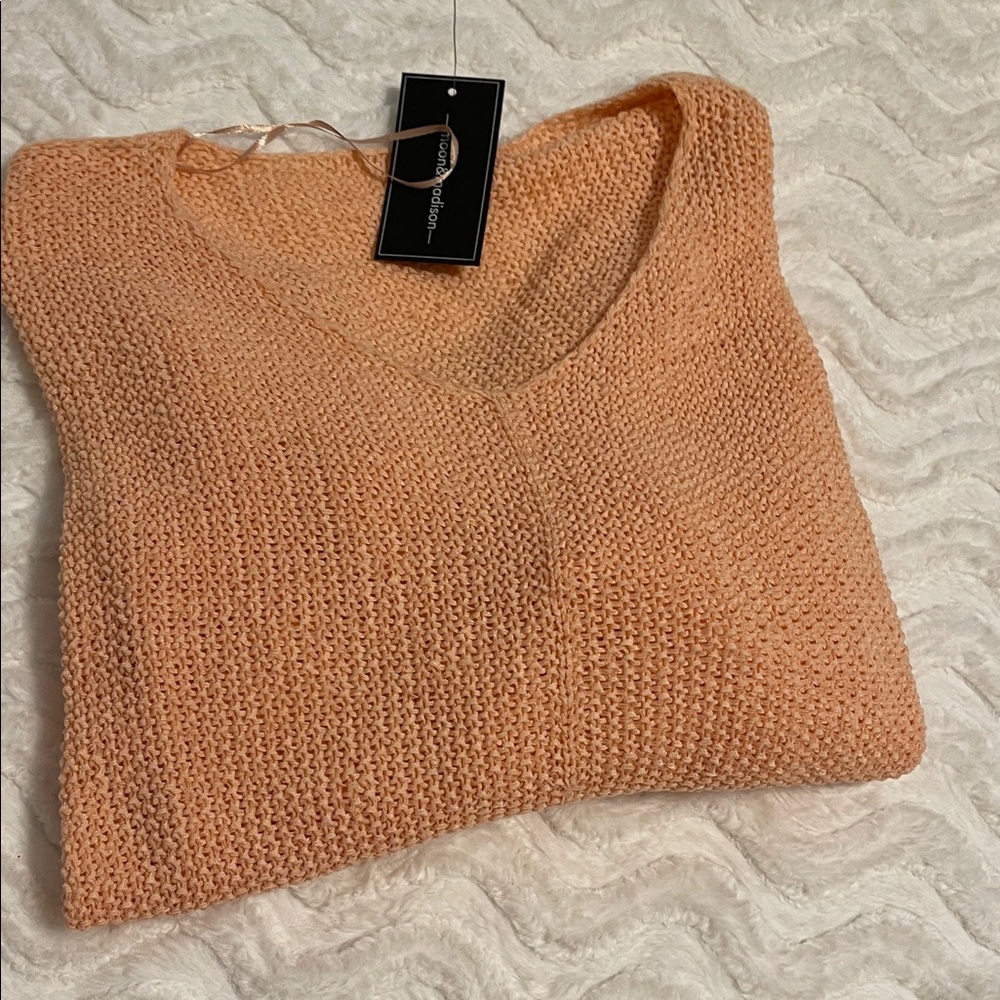 NWT Moon & Madison Oversized Peach Loose Knit Sweater - Picture 15 of 15
